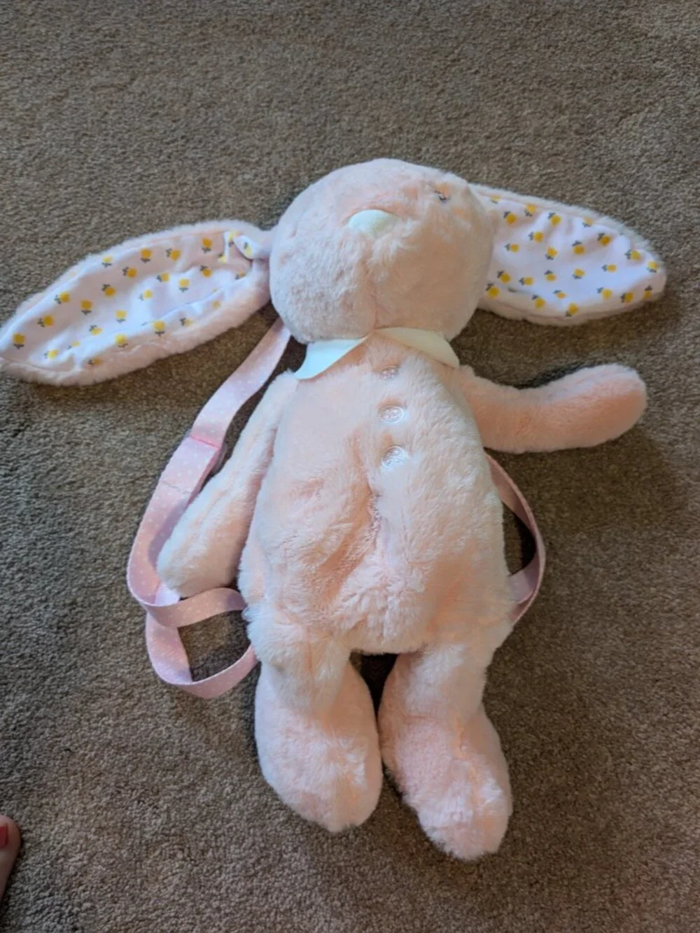 Backpack Bunny! Carried Away Stepping Stones Pink Plush Bunny